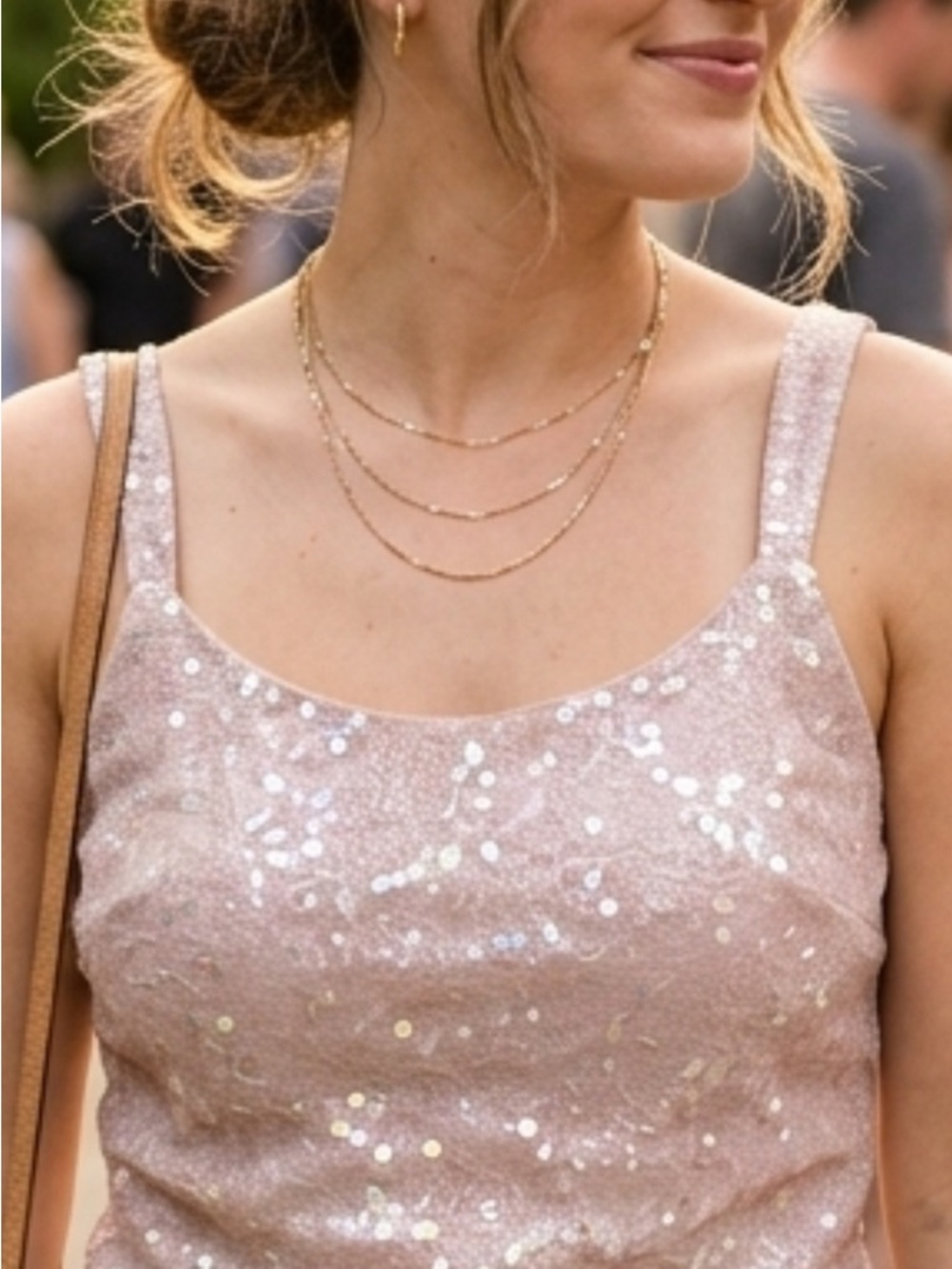 Tahari Sparkling Blush Sequin Tank Top